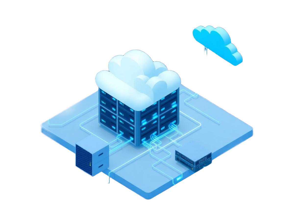 Arquitectura cloud isométrica